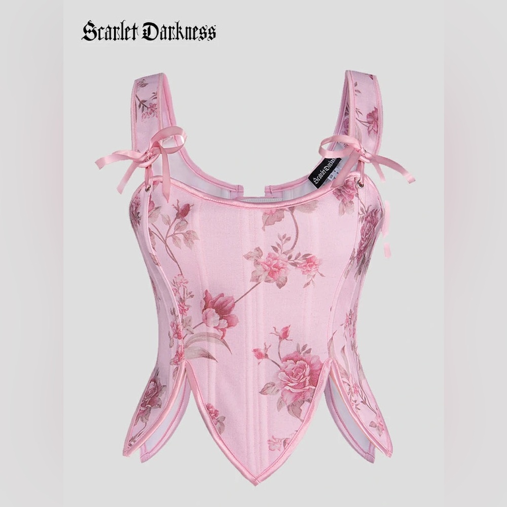 Scarlet Darkness Pink Floral Shapewear Corset